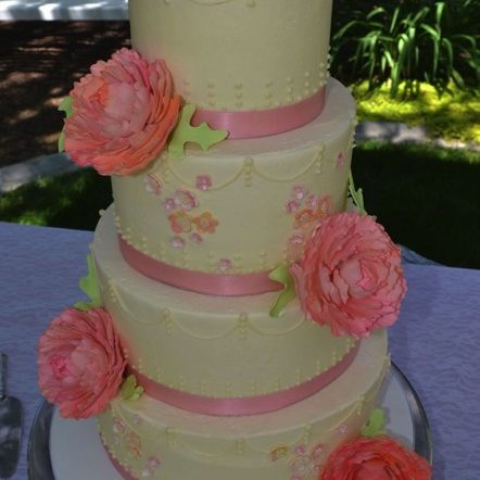 Simple Wedding Cake - Custom designed 2 tier modern wedding cake pink